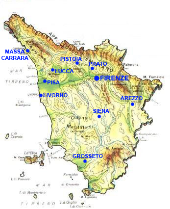 mappa toscana